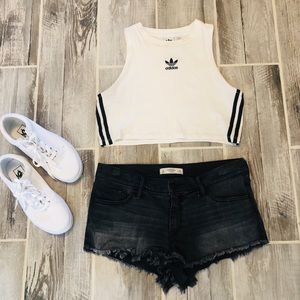 Grey/black jean shorts